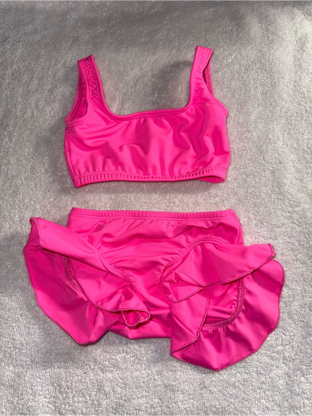 Girls LVR 2 Piece Dance Ruffle Outfit Hot Pink Size 6